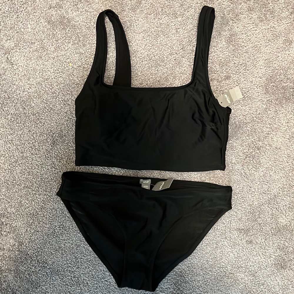 Aerie two piece bikini black NWT